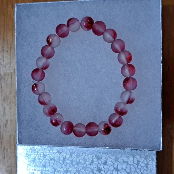 Strawberry Sparkle Matte Crystal Bracelet - Picture 8 of 8